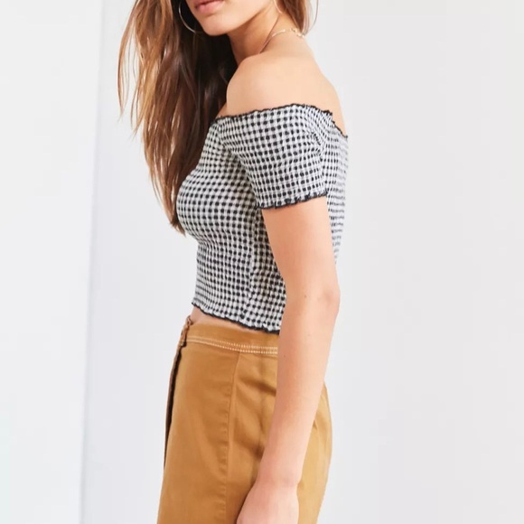 Gingham Off-Shoulder Crop Top XS - Picture 8 of 12